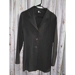 Women's Long Sleeve Gray Blazer 2000's Y2K Gothic Dark Academia Punk Corporate
